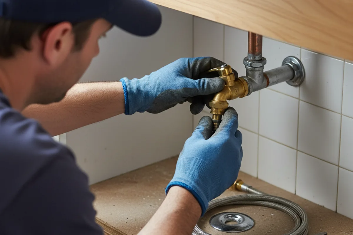 Shutoff valve and fitting work during Burst Pipe Repair in Kingsburg